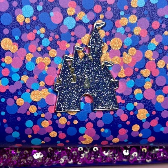 Purple & Silver Disney Parks Sequin Loungefly Mini Backpack & Ears NWT main image 9
